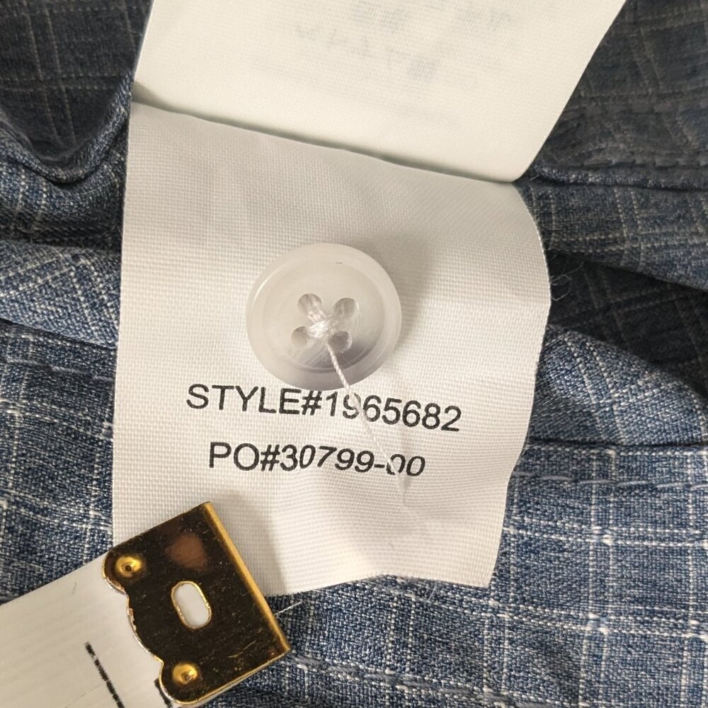 PrAna Shirt Men's Size ST Blue Gingham Garvan Button-up Vented Long Sleeve Shirt - Picture 15 of 15